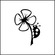 Load image into Gallery viewer, Lady Bug And Flower Vinyl Decal