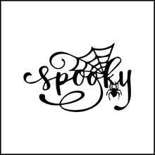 Load image into Gallery viewer, Spooky Word With Spiderweb Vinyl Decal