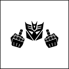 Load image into Gallery viewer, Decepticon Giving The Middle Finger Funny Vinyl Decal