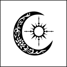 Load image into Gallery viewer, Sun Compass And Crescent Moon Vinyl Decal