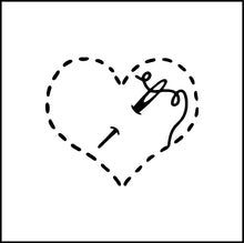 Load image into Gallery viewer, Love For Sewing/Stitching Heart And Needle Vinyl Decal