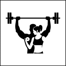 Load image into Gallery viewer, Couple Workout Silhouette Vinyl Decal