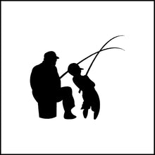 Load image into Gallery viewer, Fishing Buddies Kid And Grandpa/Dad Vinyl Decal