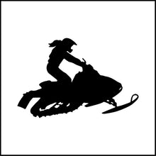 Load image into Gallery viewer, Girl Snowmobiler/Sledder Vinyl Decal