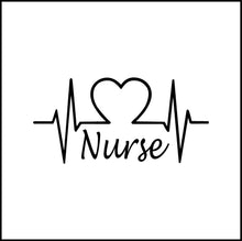 Load image into Gallery viewer, Nurse Script and Heart Vinyl Decal