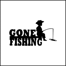 Load image into Gallery viewer, Gone Fishing With Little Boy Vinyl Decal