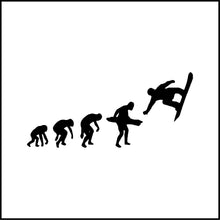 Load image into Gallery viewer, Evolution Man To Snowboarding Funny Vinyl Decal