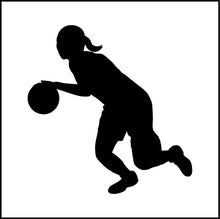 Load image into Gallery viewer, Girl Dribbling Basketball Vinyl Decal