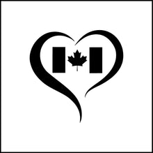 Load image into Gallery viewer, Canadian Flag In Heart Vinyl Decal