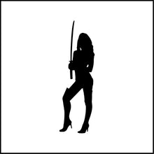 Load image into Gallery viewer, Sexy Ninja Woman With Sword Vinyl Decal
