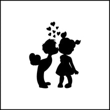 Load image into Gallery viewer, Cute Little Boy Kissing Little Girl Vinyl Decal