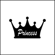 Load image into Gallery viewer, Crown With Princess Writing Vinyl Decal