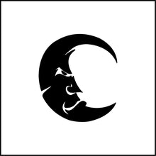 Load image into Gallery viewer, Crescent Moon Face Vinyl Decal