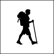 Load image into Gallery viewer, Guy Hiking With Walking Stick Vinyl Decal