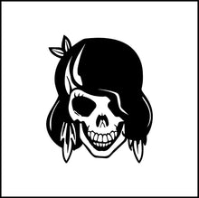 Load image into Gallery viewer, Girl Skull Vinyl Decal