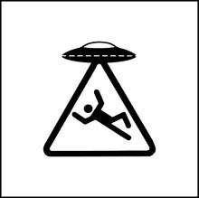 Load image into Gallery viewer, Alien Space Ship Abducting Human Vinyl Decal