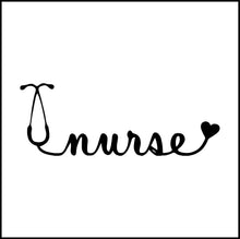 Load image into Gallery viewer, Nurse Script in Stethoscope Vinyl Decal