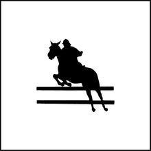 Load image into Gallery viewer, Horse Rider Jumping Fence Equestrian Vinyl Decal #2 Vinyl Decal