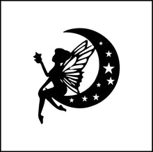 Load image into Gallery viewer, Fairy Sitting On Moon Vinyl Decal