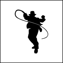 Load image into Gallery viewer, Indiana Jones Silhouette With Whip Vinyl Decal