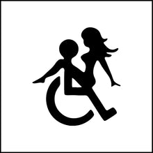 Load image into Gallery viewer, Wheelchair Girl On Guy Funny Vinyl Decal/Sticker