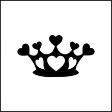 Load image into Gallery viewer, Princess Crown With Hearts Vinyl Decal