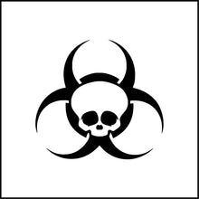 Load image into Gallery viewer, Biohazard With Skull Symbol Vinyl Decal