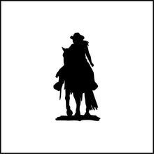 Load image into Gallery viewer, Cowgirl Riding Horse Vinyl Decal
