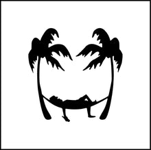 Load image into Gallery viewer, Beach Bum Palm Trees Hammock Vinyl Decal
