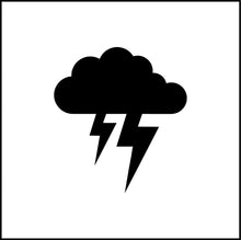 Load image into Gallery viewer, Cloud With Lightning Bolts Vinyl Decal