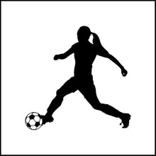 Load image into Gallery viewer, Girl Kicking Soccerball Vinyl Decal