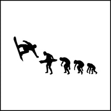 Load image into Gallery viewer, Evolution Man To Snowboarding Funny Vinyl Decal