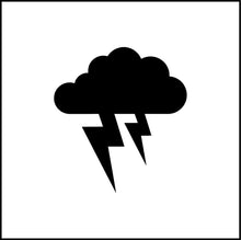 Load image into Gallery viewer, Cloud With Lightning Bolts Vinyl Decal