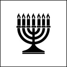 Load image into Gallery viewer, Hannukkah Jewish Candle Holder Vinyl Decal