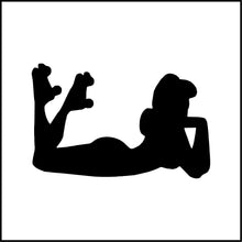 Load image into Gallery viewer, Cute Woman Rollerblades Pin Up Vinyl Decal