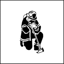 Load image into Gallery viewer, Kneeling Firefighter Fireman Vinyl Decal