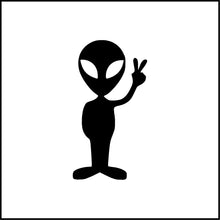 Load image into Gallery viewer, Alien Giving Peace Sign Vinyl Decal