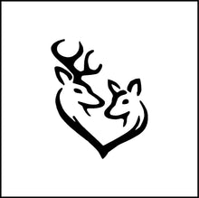 Load image into Gallery viewer, Buck and Doe Heart #2 Vinyl Decal