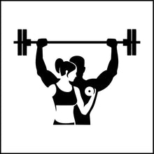 Load image into Gallery viewer, Couple Workout Silhouette Vinyl Decal