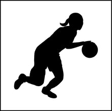 Load image into Gallery viewer, Girl Dribbling Basketball Vinyl Decal