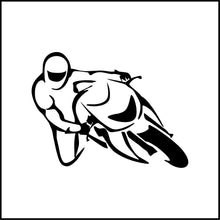 Load image into Gallery viewer, Leaning Bike Racer Vinyl Decal