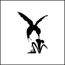 Load image into Gallery viewer, Hummingbird And Flower Vinyl Decal