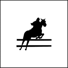 Load image into Gallery viewer, Horse Rider Jumping Fence Equestrian Vinyl Decal #2 Vinyl Decal