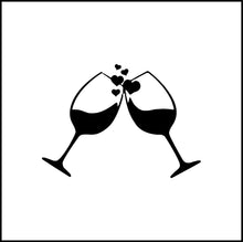 Load image into Gallery viewer, Wine Glasses Cheers Vinyl Decal