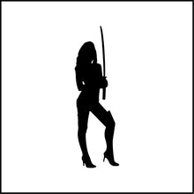 Load image into Gallery viewer, Sexy Ninja Woman With Sword Vinyl Decal