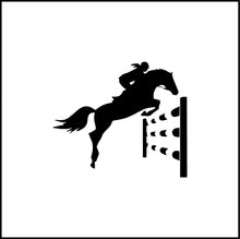 Load image into Gallery viewer, Horse Rider Jumping Fence Equestrian Vinyl Decal