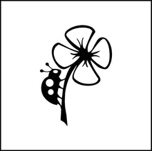 Load image into Gallery viewer, Lady Bug And Flower Vinyl Decal