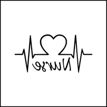 Load image into Gallery viewer, Nurse Script and Heart Vinyl Decal