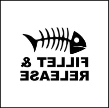 Load image into Gallery viewer, Fillet And Release Fishing Vinyl Decal