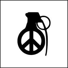 Load image into Gallery viewer, Peace Sign Hand Grenade Vinyl Decal